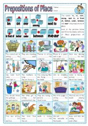 English Worksheet: Prepositions of place