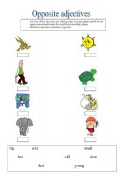 English worksheet: Opposite adjectives