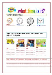 English Worksheet: what time is it?