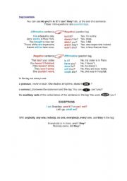 English worksheet: Tag Questions