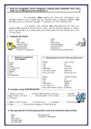 English Worksheet: His and her