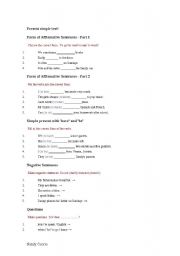 English Worksheet: simple present test