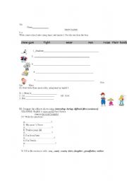 English worksheet: Test paper 5th form