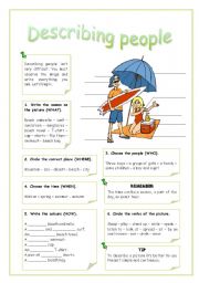 English Worksheet: DESCRIBING PEOPLE