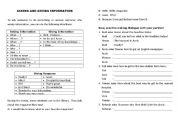 English worksheet: Asking and Giving Information