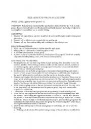 English Worksheet: What is an Adjective?