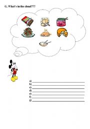 English worksheet: whats in the cloud?