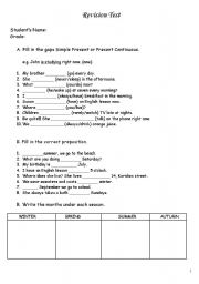 Revision test for beginners