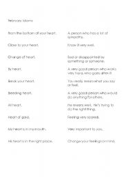English Worksheet: February Idioms