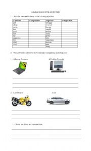 English worksheet: Comparisons with Adjectives
