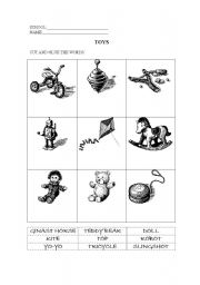 English worksheet: toys