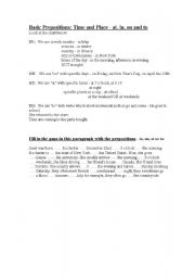 English worksheet: PREPOSITIONS