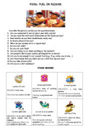 English Worksheet: FOOD: FUEL OR PLEASURE