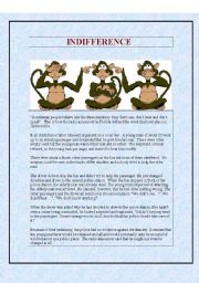 English Worksheet: Indifference