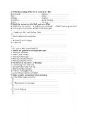 English worksheet: beginner test