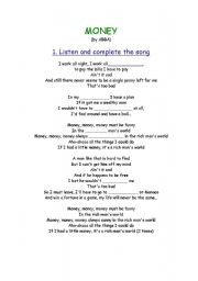 English worksheet: activity song