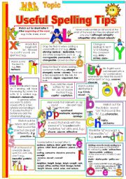 English Worksheet: USEFUL SPELLING TIPS FOR YOUR STUDENTS