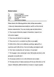 English worksheet: Writing Memoranda