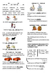 English Worksheet: as...as, the same as, different from