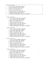 English Worksheet: cross one odd out