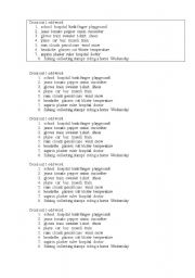 English worksheet: cross one odd out