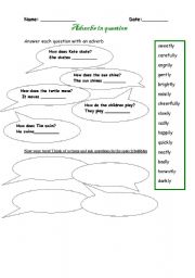 English worksheet: Adverbs 