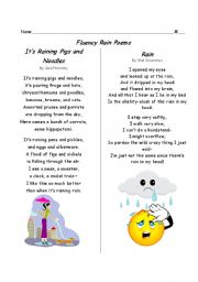 Fluency Rain Poems