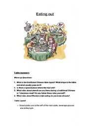 English Worksheet: Eating Out Lesson Plan