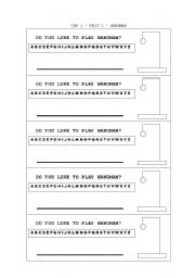 English Worksheet: HANGMAN - SPELLING THE ALPHABET