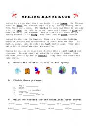 English Worksheet: Spring has Sprung