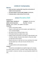 English worksheet: Descriptions Ball