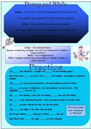 English Worksheet: During and While