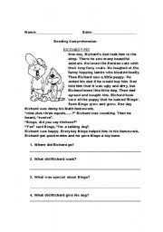 English Worksheet: Richards dog