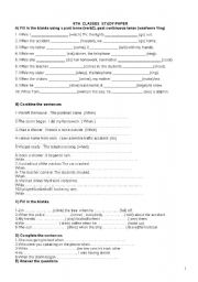 English Worksheet: when - while