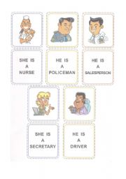 English Worksheet: Jobs memory game 2/2