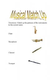 English worksheet: Musical Match Up