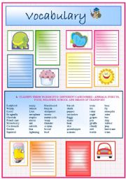 English Worksheet: VOCABULARY