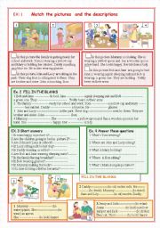 English Worksheet: family activities