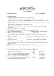 English Worksheet: 8th grades exam