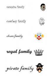 English worksheet: Families - practising adjectives, clothes, family relations (group work)