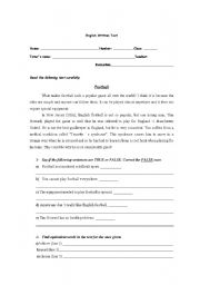 English worksheet: Sports