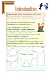 English worksheet: Introduction - Pre-Intermediate