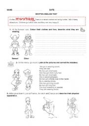 English Worksheet: English test (part I )  