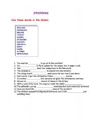 English Worksheet: synonyms