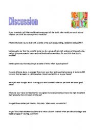 English Worksheet: Discussion 13