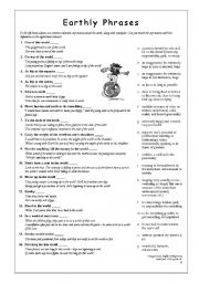 English Worksheet: Earth Idioms