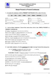 English Worksheet: Present Simple vs Present Continuous