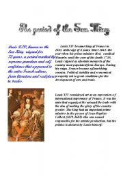 English worksheet: Louis XIV - 1st part 