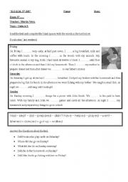 English Worksheet: a nice exam to practice simple past