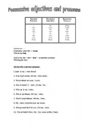 English Worksheet: Possessive adj and pronouns